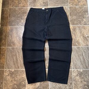 VTG Carhartt Pants Mens 40x32 Black Baggy Wide Leg Carpenter Canvas Y2K B11 BLK